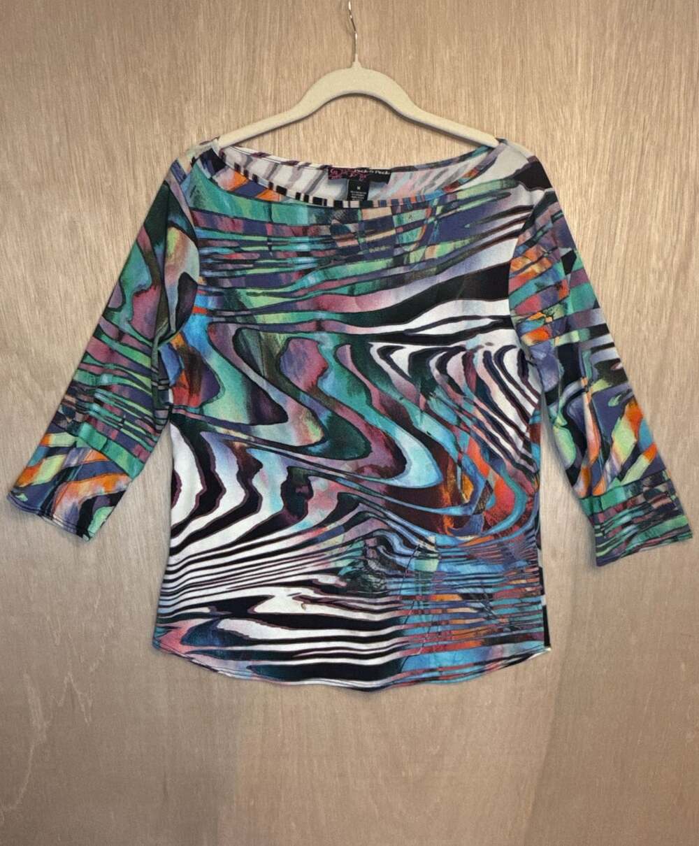 Peck & Peck Size M Multicolor Psychedelic Abstract Top